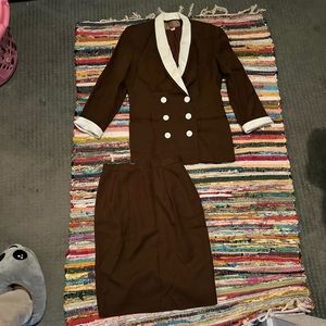 Vintage Saville silk suit skirt set